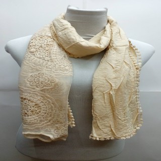 Premium Ari Diamond Lace Stole-Brown